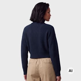 New Era Cropped Knit niebieski