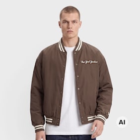 New Era MLB Wordmark Varsity Jacket Marrone