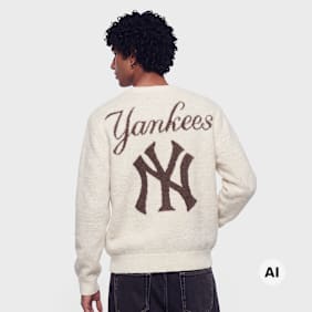 New Era MLB Large Logo Knit Crew bege