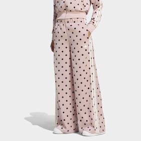 adidas Originals Satin Polka Dots Wide Leg Pants beige