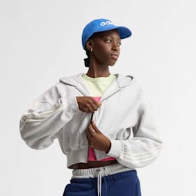 adidas Originals 3-Stripes Fleece Full-Zip Hoodie siva
