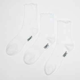 SNIPES 3 PACK - Ruffle Socks blanco