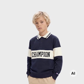 Champion Polo Neck Sweatshirt Blu