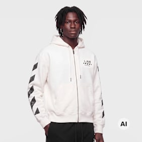 Off-White Graffiti Full Zip Hoodie bijela