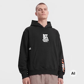 Off-White Off Active Duct Tape Hoodie zwart