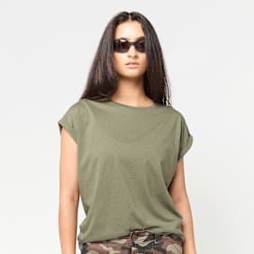 Urban Classics Ladies Extended Shoulder Tee zielony
