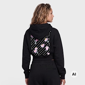 Off-White Crop Hoodie czarny