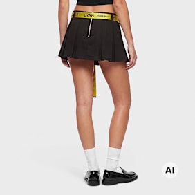 Off-White Pleated Mini Skirt czarny