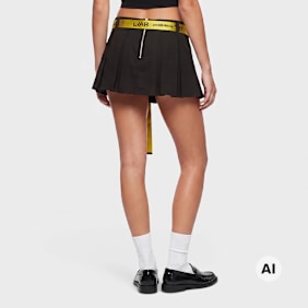 Off-White Pleated Mini Skirt noir