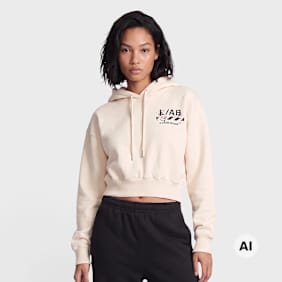 Off-White Crop Hoodie beige