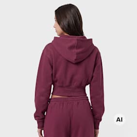 Off-White Crop Boxy Jacket czerwony