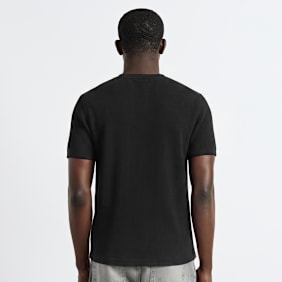 Burocs Rib Henley T-Shirt czarny