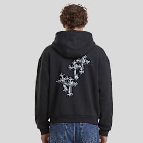 Mister Tee Six Crosses Fluffy Zip Hoody zwart