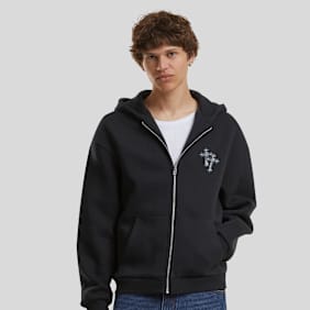 Mister Tee Six Crosses Fluffy Zip Hoody zwart