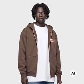 Mister Tee True Warrior Fluffy Zip Hoody Marrone