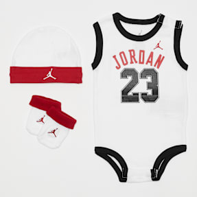 Jordan Jordan 23 Jersey Hat/Bodysuit/Bootie Set 3PC wit