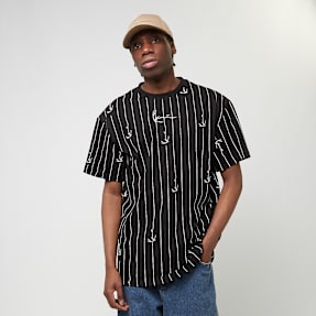 Karl Kani Small Signature Logo Pinstripe Tee zwart
