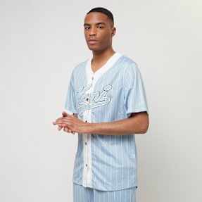 Karl Kani Varsity Logo Pinstripe Baseball Shirt azul