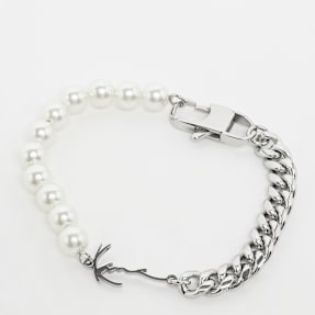 Karl Kani Signature Pearl Bracelet silber