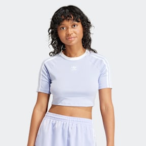 adidas Originals adicolor 3-Stripes Crop T-Shirt fioletowy
