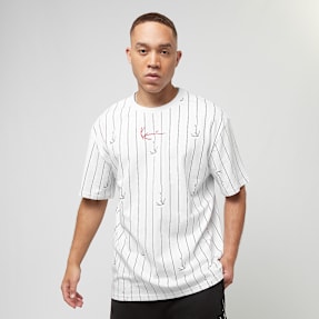 Karl Kani Small Signature Logo Pinstripe Tee weiß
