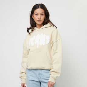 PEQUS Cropped Mythic Logo Patch Hoodie beige