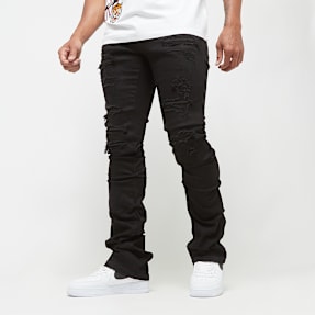 Smoke Rise Distressed Rip & Repair Jeans noir