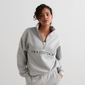 aim'n Varsity Sweat Half Zip gris