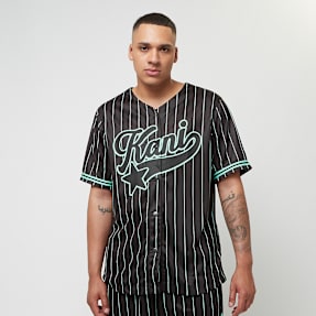 Karl Kani Star Logo Pinstripe Baseball Shirt preto