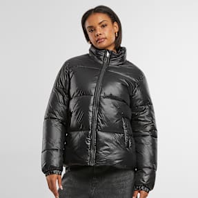 Urban Classics Ladies Recycled Short Shiny Puffer Jacket black czarny