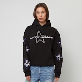 Love Scars Sketched Star Hoodie czarny