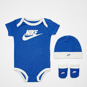 Nike Hat, Bodysuit & Booties Set (3 Piece) blauw