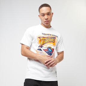 Mitchell & Ness NBA Destination Leisure Shortsleeve Graphic Tee Golden Warriors blanc