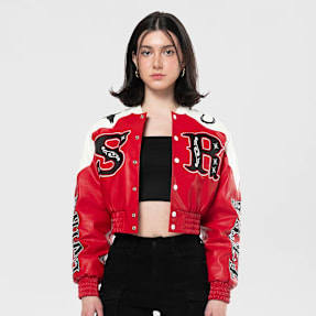 Smoke Rise Relaxed Rodeo Cropped Jacket vermelho