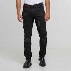 2Y STUDIOS Oscar Ripped Slim Fit Jeans czarny
