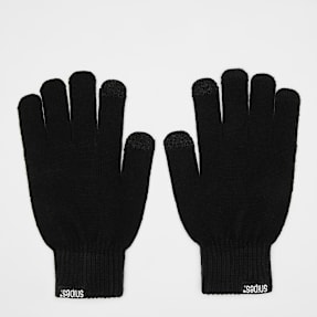 SNIPES Woven Basic Logo Knitted Gloves black zwart