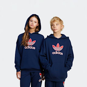 adidas Originals Felpa Oversize per Bambini con Grande Logo blu