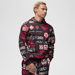 Jordan Essentials All Over Print Fleece Pullover crna