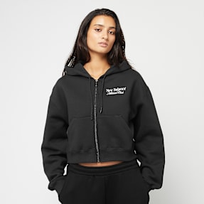 New Balance Waist Length Full Zip Hoodie noir