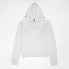 New Balance French Terry Stacked Logo Hoodie grijs