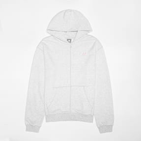 New Balance French Terry Small Logo Full Zip Hoodie grau
