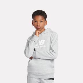 New Balance French Terry Stacked Logo Hoodie grijs