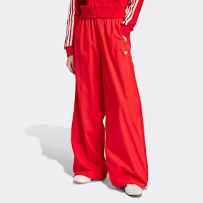 adidas Originals Woven Wide-Leg Broek met 3 Strepen rood