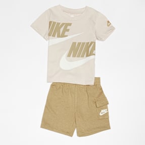 Nike   Sportswear High Brand Read Cargo Shorts Set (2 Piece) beige