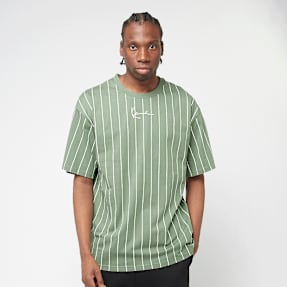 Karl Kani SIGNATURE PINSTRIPE TEE green/white zelena