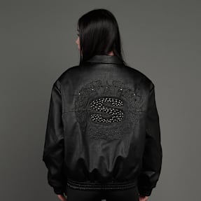 SNIPES S Emblem Wavy Cut PU Jacket schwarz