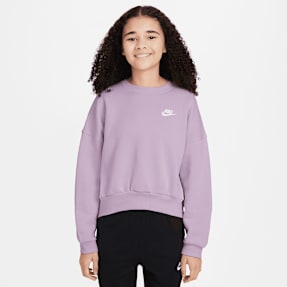 Nike   Junior Sportswear Club Fleece Boxy Crew Low Brand Read lila