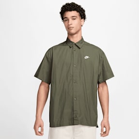 Nike Club Shortsleeve Button Oversize Shirt zielony