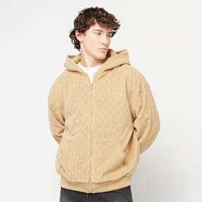 Urban Classics Jaquard Velvet Zip-Hoody beige