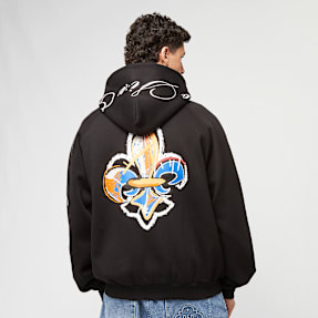 zəяo si:x nœf Alternate Logo Script Oversized Zip Hoodie czarny